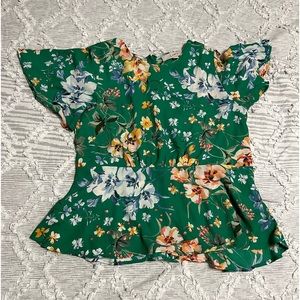 Floral peplum blouse